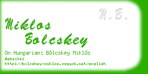 miklos bolcskey business card